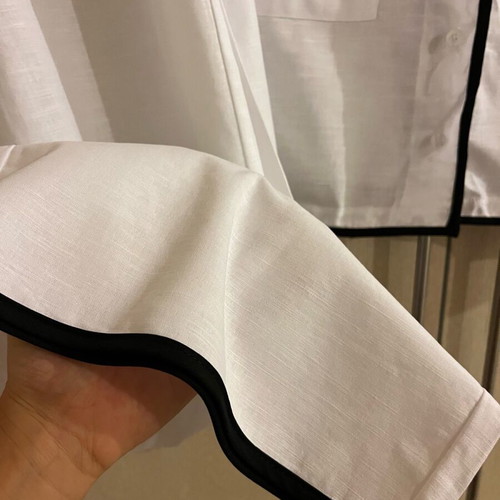 White linen/cotton set XL with black detail like new