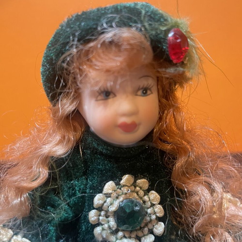Porcelain doll jewelry box like new