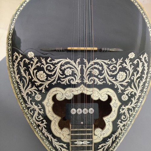 Greek eight-string (four-string) bouzouki with black painted top