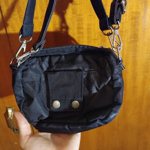 Prada shoulder bag black used with logo and adjustable strap