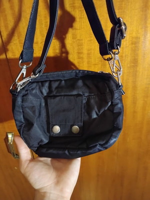 Prada shoulder bag black used with logo and adjustable strap