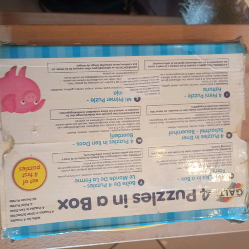4 Puzzles in a Box used for ages 3+