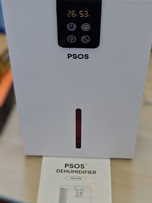 PSOS Dehumidifier 2.8L with Touchscreen and Humidity Detection, White