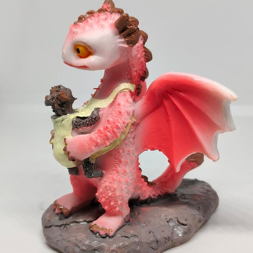 Handmade dragon figurine with baby, like new