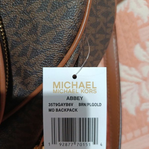 Michael Kors Abbey Medium Backpack new with tag, brown