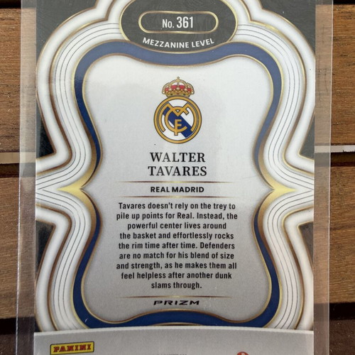 Panini Euroleague Select Walter Tavares Mezzanine Level Silver Prizm card Real Madrid