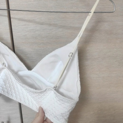 H&M Bikini Top Elastic Bralette Like New, White