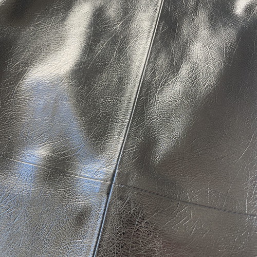 Women's skirt knee-length silver faux leather H&M new size 36