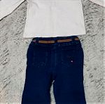  Παιδικό σετ παντελόνι τζιν καμπάνα/μπλούζα