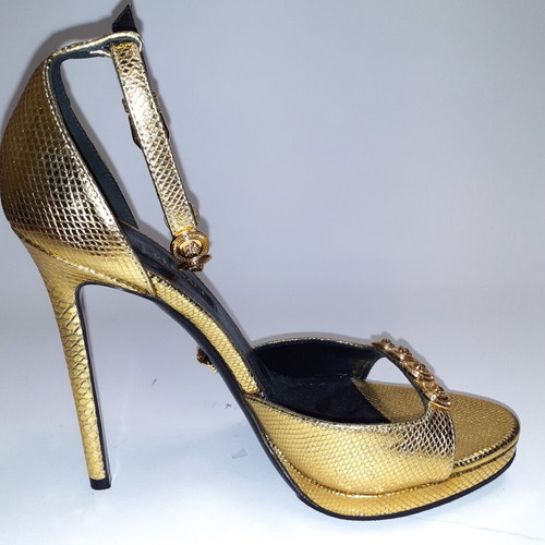 Versace gold sandals new, size 37.5, 12 cm heel
