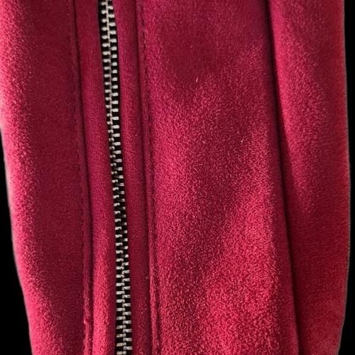 Biker jacket vegan suede Bershka red like new XS
