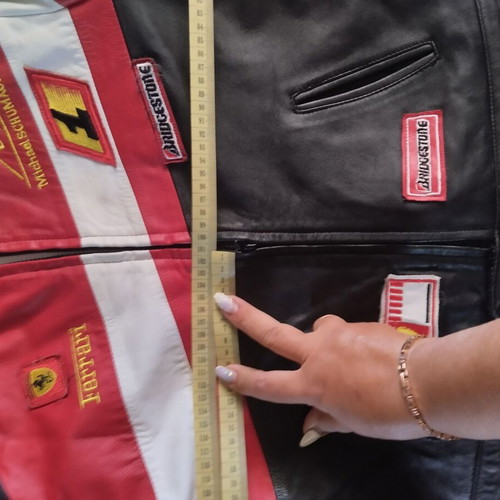 Ferrari jacket, genuine leather, red and white, teen size