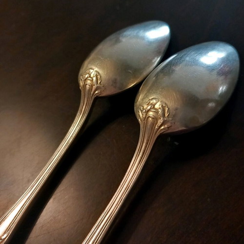 Silver teaspoons set of 6, antique style