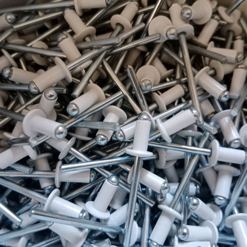 Alum/steel blind rivets like new, white for aluminum or stainless constructions