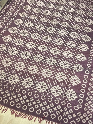 Vintage Woven Rug Kilim Burgundy Beige 250cm x 200cm used