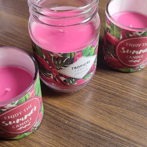 Tropical candle set of 3 like new