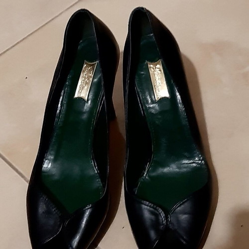 Zara black high-heeled shoes size 39 used, genuine leather