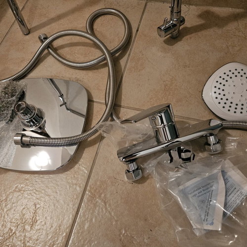 Tema Rain Bianco shower set with Roma faucet new, complete