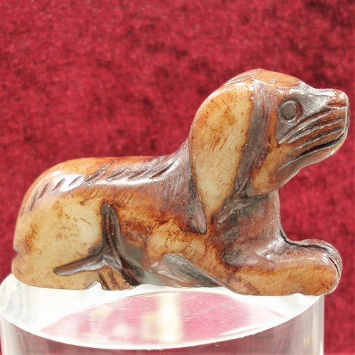 Handmade carved dog miniature used from solid nephrite 20th century