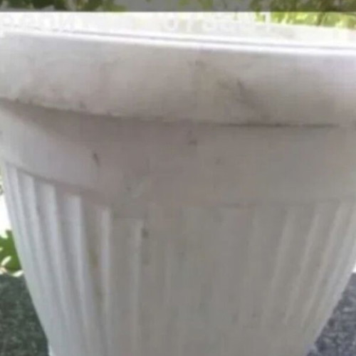 Plastic flower pots used, set of 3