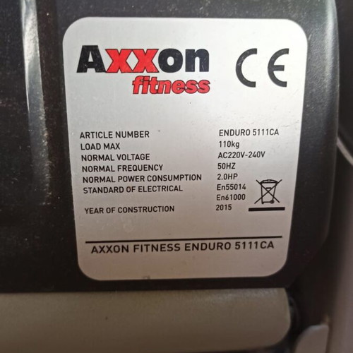 Axxon Fitness Enduro 5111CA treadmill like new, 2.0 HP, 110kg max load