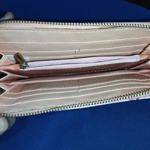 Wallet with flowers new, pink multicolor