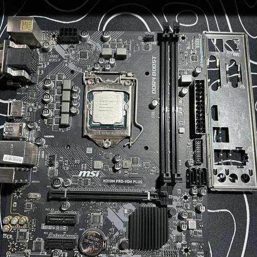 Intel Core i3-9100F and MSI H310M PRO-VDH PLUS motherboard set with stock cooler