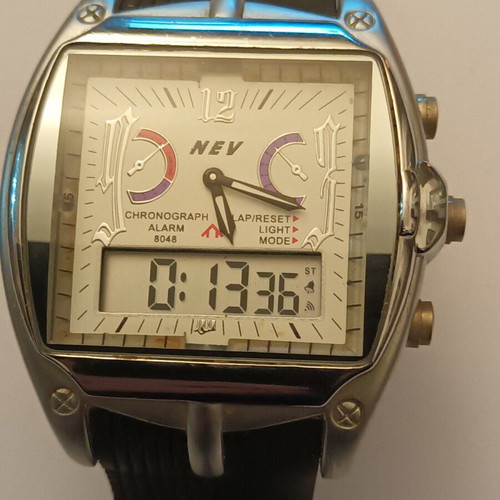 NEV No 8048 Quartz Chronograph Watch with Alarm like new