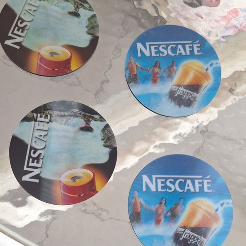 Nescafe coasters used, pack of 4 pieces