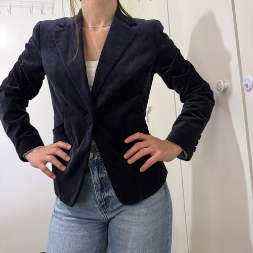Women's velvet jacket like new, dark blue, size S
