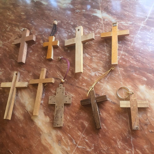 Wooden crosses set, pack of 9