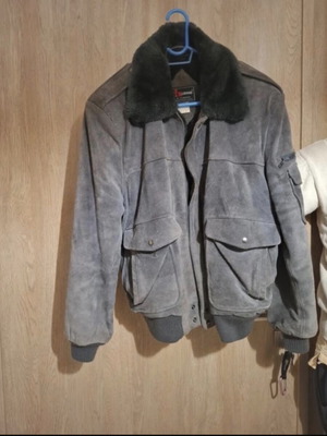 Καστόρινο bomber jacket σαν καινούργιο, μαύρο και γκρι, μέγεθος L