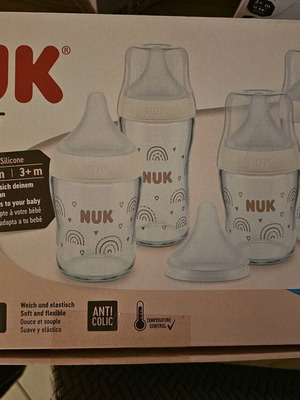 Nuk Perfect Match σετ γυάλινα και πολυπροπυλενίου, καινούργιο με 4 θηλές 3+m