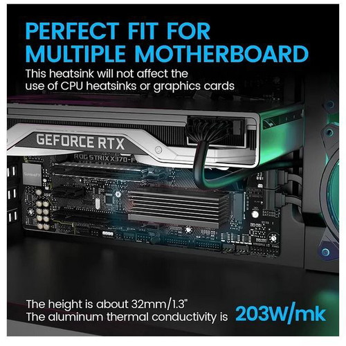 Jeyi M.2 2280 SSD HeatSink Cooler new, heavy duty aluminum