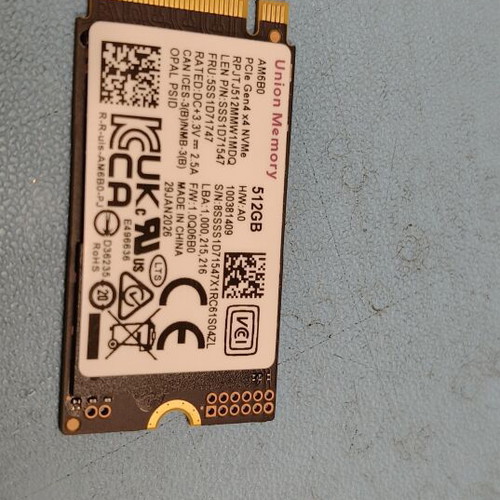 Union Memory 512GB PCIe Gen4 x4 NVMe SSD