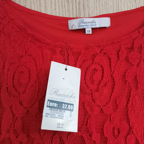 Red lace dress Peacocks new, size XL