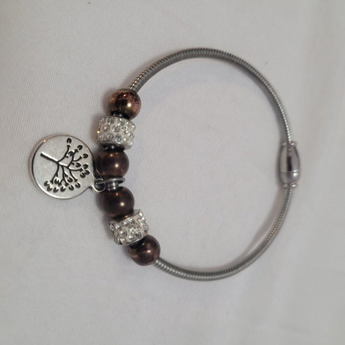 Women's bracelet, tree of life with magnetic clasp