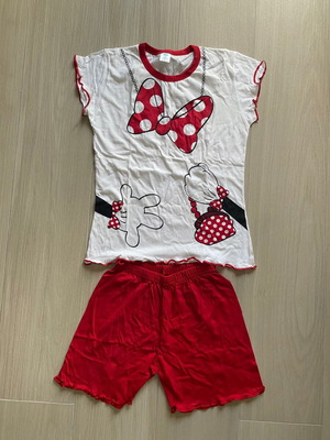 Girls' pajamas new, size 12, white and red