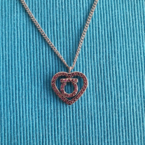 Salvatore Ferragamo authentic necklace like new with purple and silver crystals
