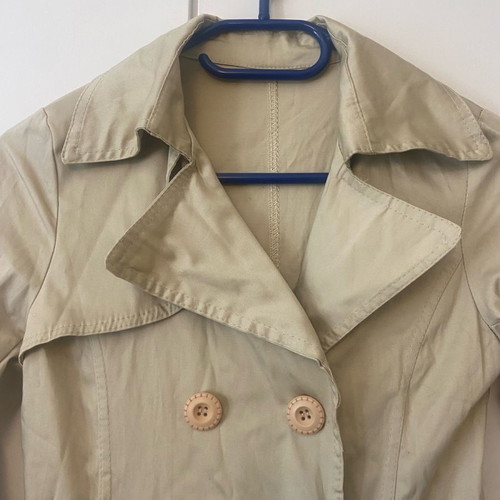 Trench coat used, beige, missing belt, size S