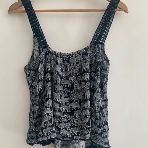 Ovs Fashion blouse used, size M, black and white, longer front