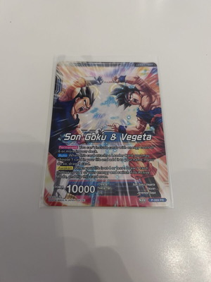 Dragon Ball trading card game leader card Son Goku and Vegeta