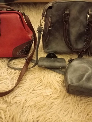 Women's handbag set new, two bags with pouch and card holder