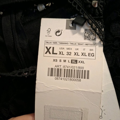 Zara mini dress new, black, with lace
