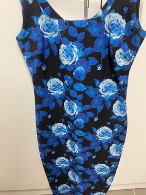 Slim dress new, black and blue, sizes M and L