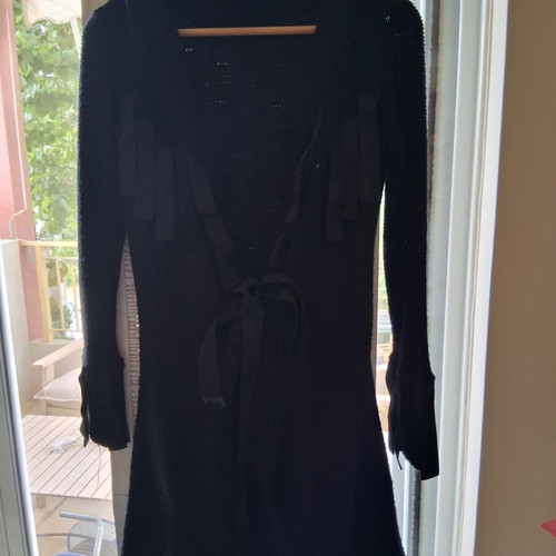Ella vintage 90s black knitted long cardigan small, like new