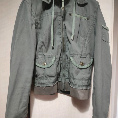 Short army jacket size S Splendid green