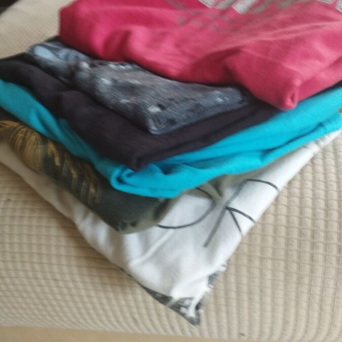 Set of 6 men's cotton T-shirts size M, multicolor brands