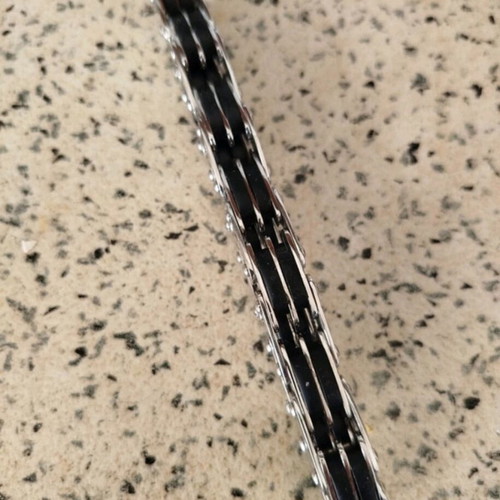 Steel bracelet with rubber for men like new