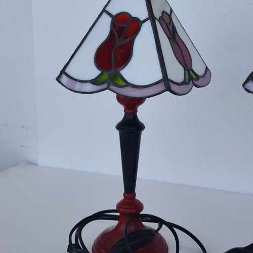 Stained glass table lamps, set of 2